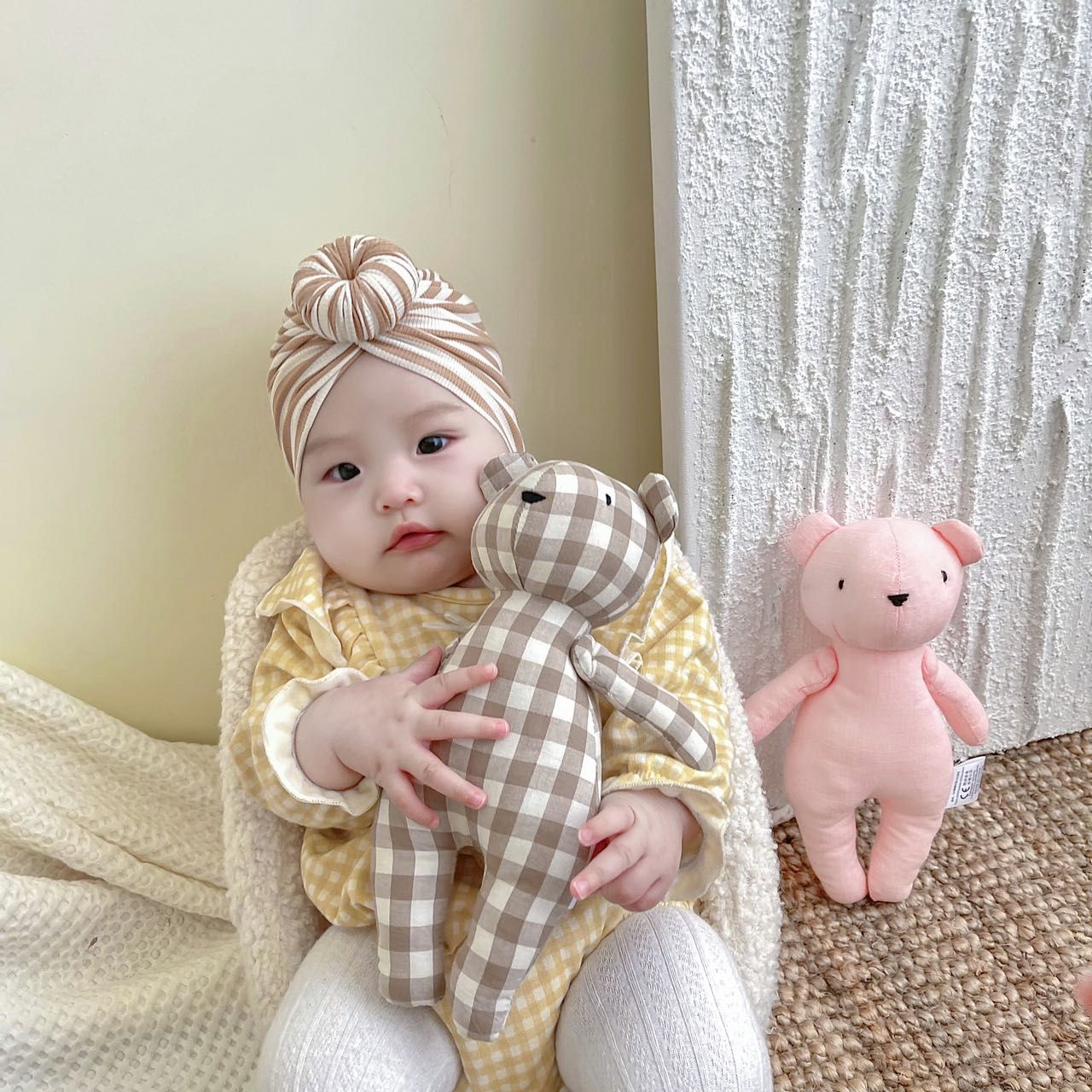 2024 New Little Bear Cloth Art Doll Cute and Creative Cloth Doll Doll Doll Adorable Baby Comfort Toy