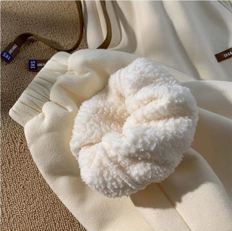 Fleece Sweatpants Women Winter Warm Casual Harem Pants Korean Fashion All Match Loose Thick Warm Trousers Female Autumn New