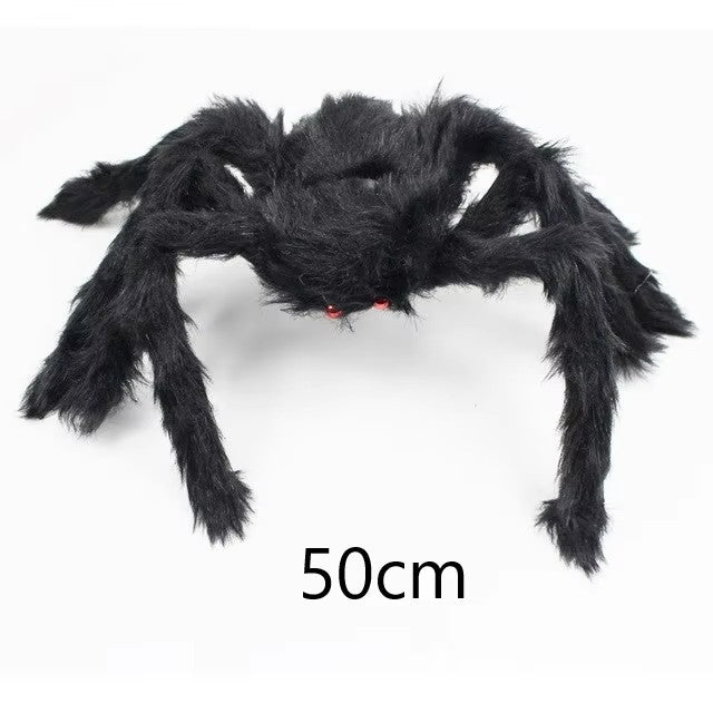 Halloween Aranha de Pelúcia Grande Decoração de Halloween de Terror Adereços de Festa Decoração Gigante de Aranha para Exterior Brinquedo de Pelúcia de Aranha Preta de 30-200cm