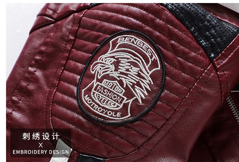 Mens Vintage Motorcycle Jacket 2025 Men Fashion New Biker Leather Jacket Male Embroidery Bomber Coat Winter Fleece Pu Overcoat