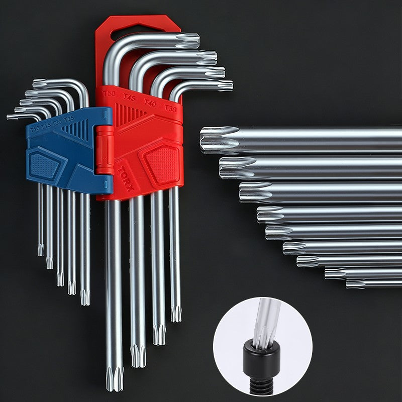 Allen Key Sets 9 PCS Hexagon Spanner Portable Hex Wrench Screwdrivers Torx key/Flat head/Ball head Hand Tools for Car Repair