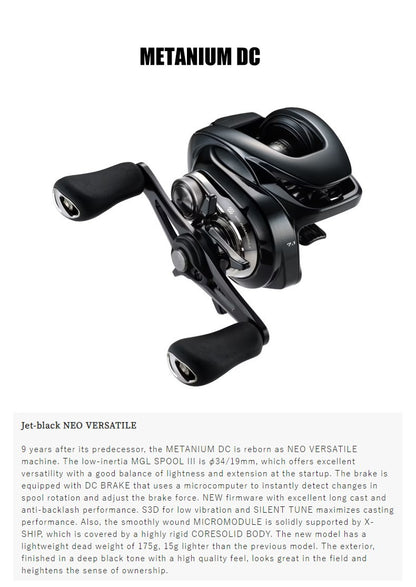 2024 SHIMANO Metanium DC Low Profile Fishing Baitcaste Reel 6.2:1/7.1:1/8.1:1 10+1BB 175g MGL SPOOL