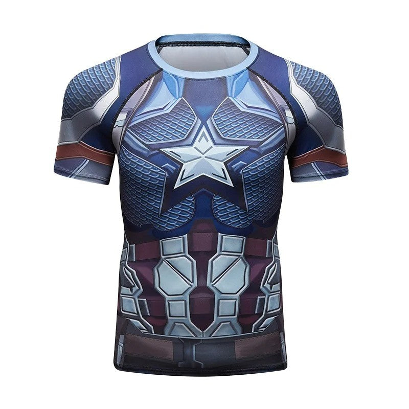 MOTO-Men's 3D printed street fashion trend spider series summer quick drying short sleeved T-shirt