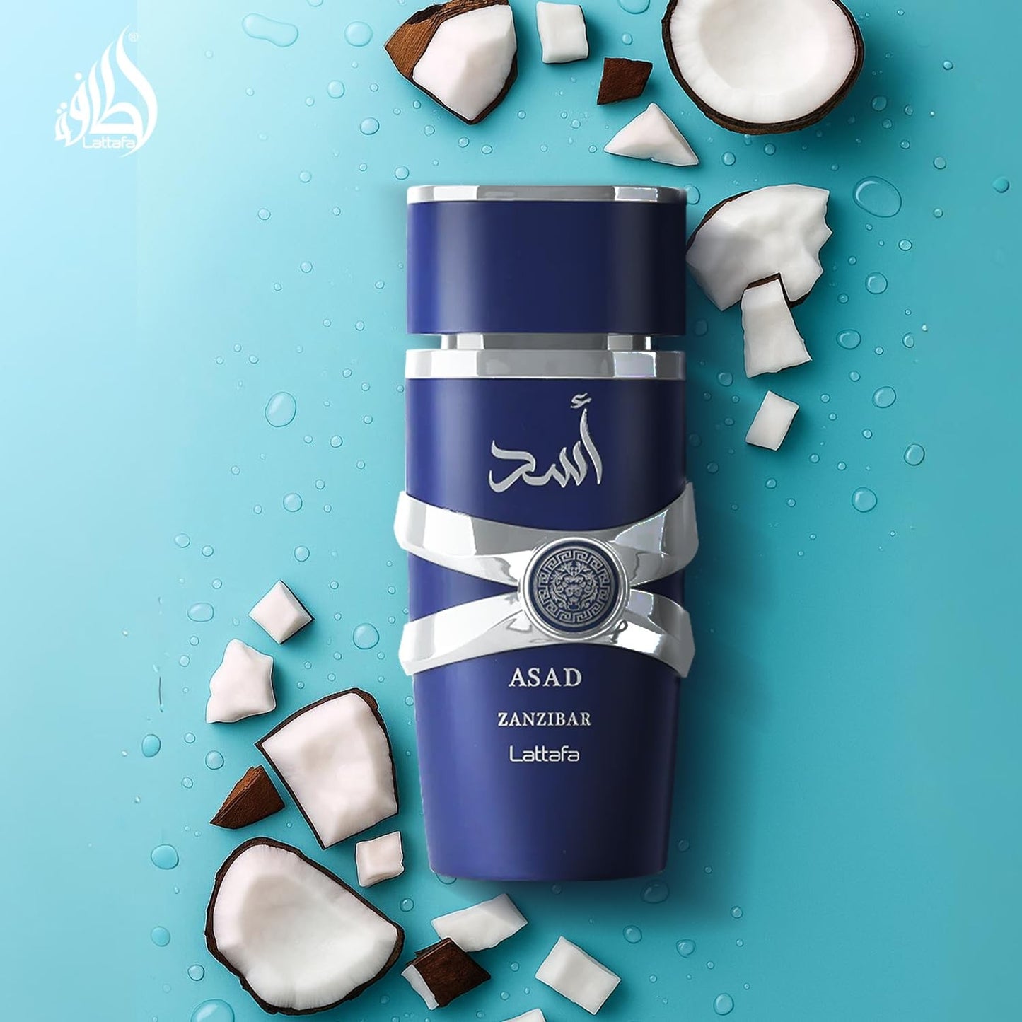 Lattafa Asad Zanzibar Eau De Toilette for Men - Fresh Spicy Vanilla Coconut Long Lasting Fragrance 3.4 Oz/100 Ml Bottle