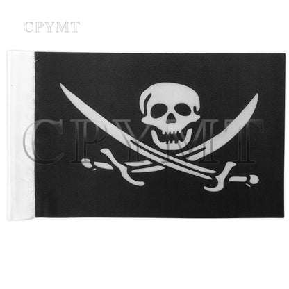 Universal Motorcycle Luggage Rack Nation Flag Double Side Pirate Flag Fit For Harley CBR YZF