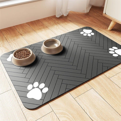 Tapete para Alimentação de Inverno - Jogo Americano Absorvente para Cães e Gatos com Parte Traseira Emborrachada Impermeável e Secagem Rápida