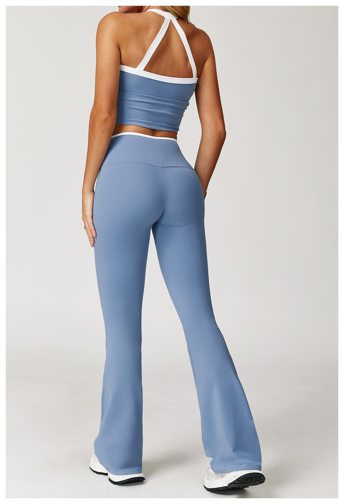 Women's Clothes 2 Pieces Workout Tracksuit Yoga Set Sportswear Gym Clothing High Waist Bell-bottoms Sexy Fitness Bta Sports Suit