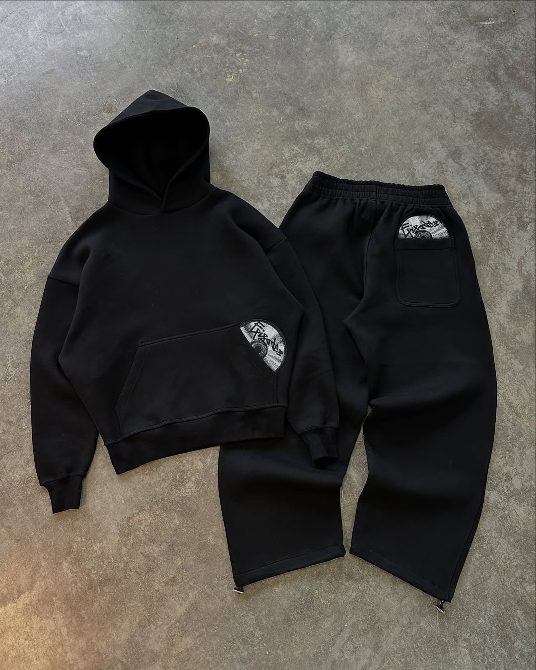Street wear punk hip hop men suit Y2K new American gothic Harajuku embroidery design jumper oversized casual loose sports suit