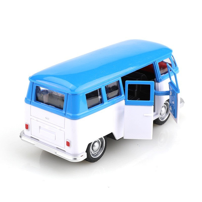 1:38 Alloy Diecast Volkswagen T1 Vintage Van Car Model Classic Pull Back Miniature Vehicle Replica For Collection Gift for Kids
