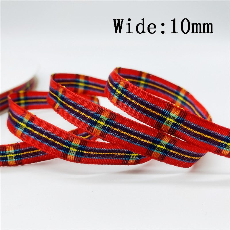 5yards/Lot 10mm 25mm Plaid Ribbon Christmas Decor Ribbon For Handmade Design Christmas Decoration DIY Gift Wrapping