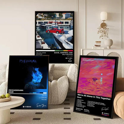 Rap D_Dave Album Painting Calligraphy Linen Canvas Poster Wall Prints for Living Room Bedroom Office Home Decoration