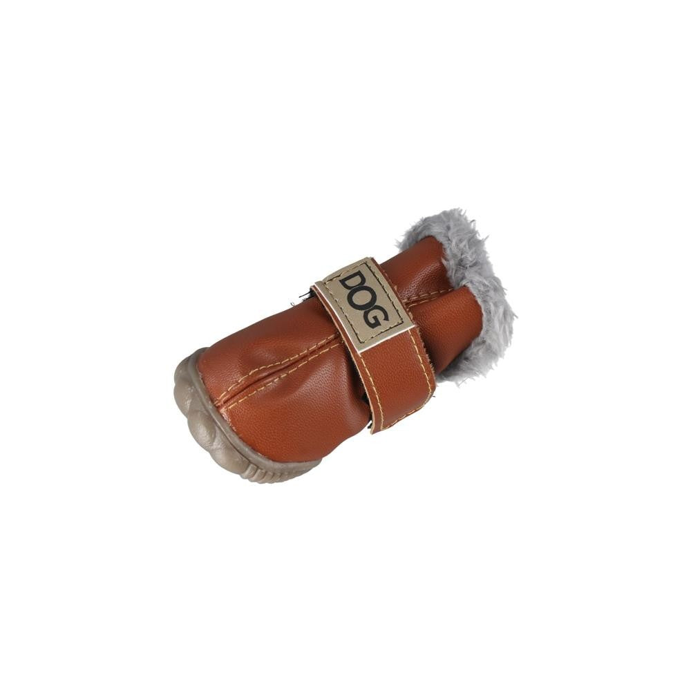 Botas de Chuva Quentes para Cães, Botas de Neve Impermeáveis para Pets, Sapatos Macios de Inverno para Cães, Pelúcia/PU Antiderrapante para Chihuahua, 4 Peças/Conjunto