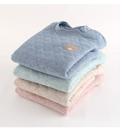 Pijama de Inverno Infantil para Bebês e Crianças, Roupa Térmica, Conjunto de Camadas, Algodão Grosso, Para Meninos e Meninas, Conjunto de Roupa de Dormir