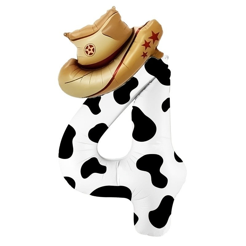 2pcs-40 inch 0-9 digital and hat balloon set, suitable for birthdays, farm themed parties, and New Year celebrations
