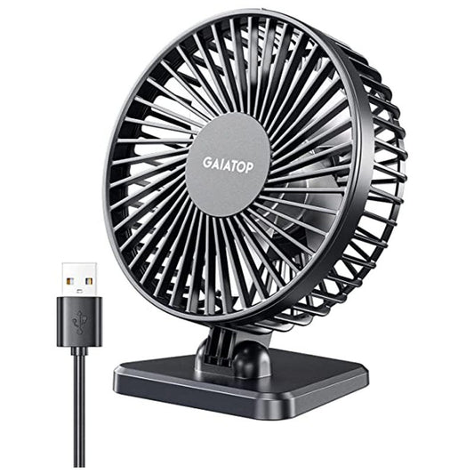GAIATOP Mini Ventilador USB de Mesa Ventilador Portátil de Mesa USB Silencioso para Escritório com Três Velocidades Ajustáveis Adequado para Casa e Escritório