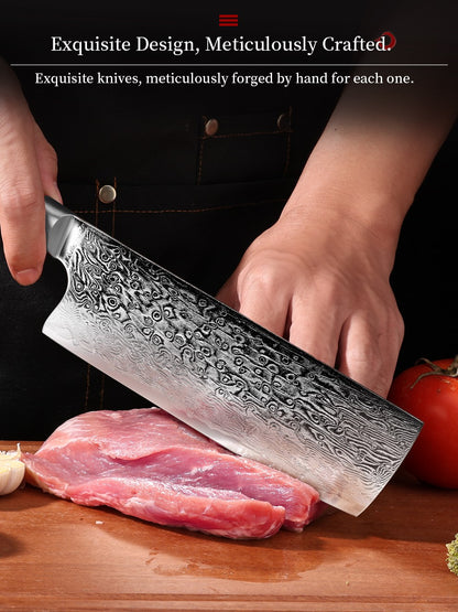 Faca de Chef Aço Damasco 67 Camadas Lâmina VG10 Cabo de Madeira Cutelo para Carne Legumes Faca de Cozinha Japonesa Nakiri Messer