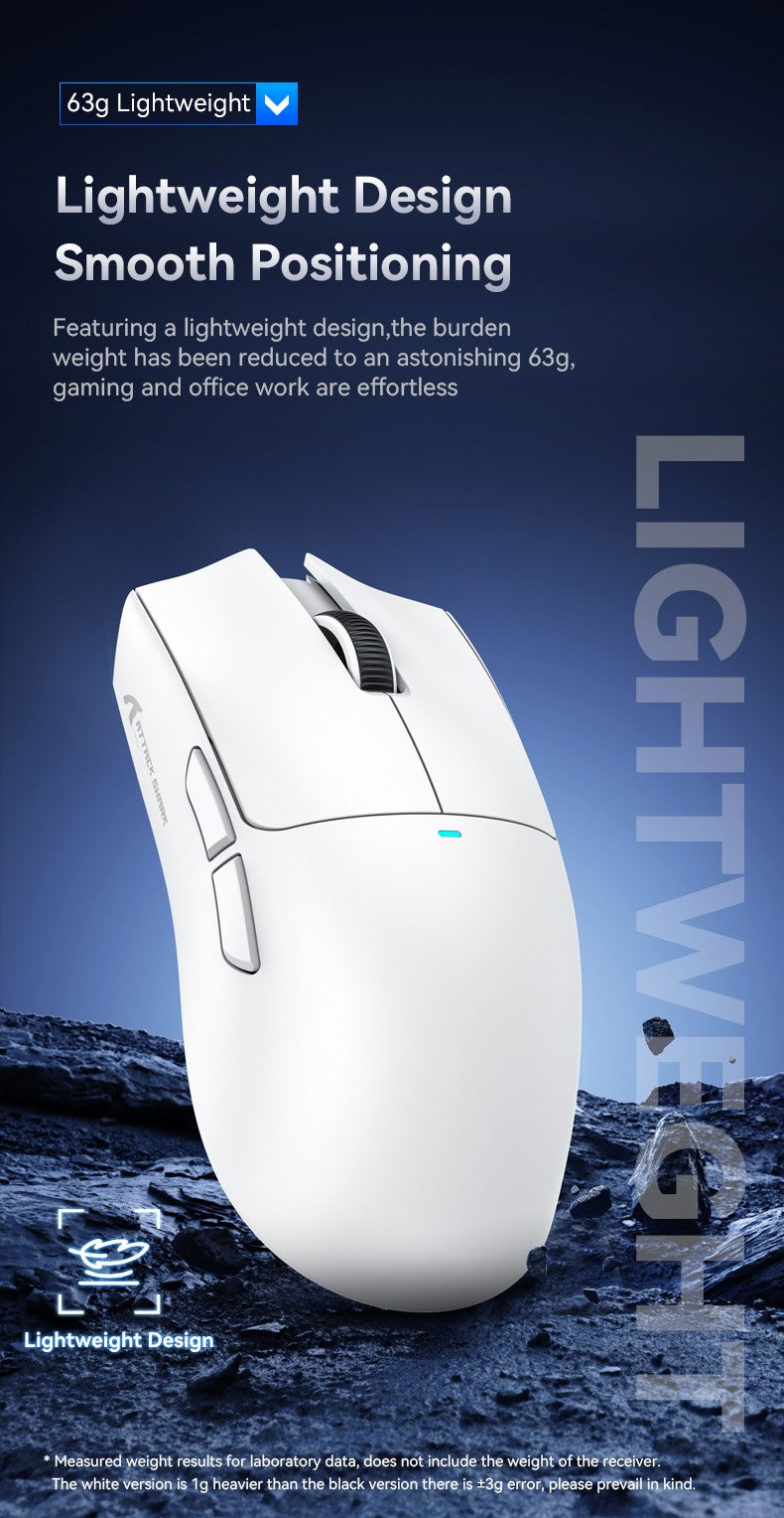 Mouse Gamer ATTACK SHARK X11 e Mouse Sem Fio X11 SE 22000 DPI, Sensor PAW3311, BT/2.4G/Com Fio, 59g Leve, 20 Milhões de Cliques