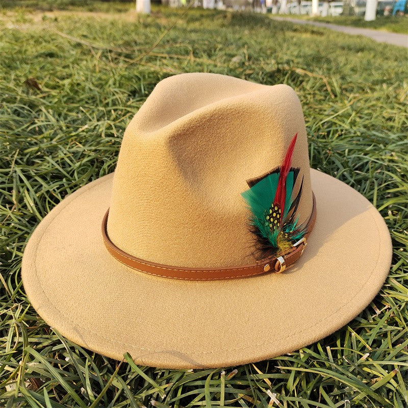 Chapéu Fedora Novo de Camurça 2023 Masculino e Feminino Outono Chapéu Panamá Jazz Estilo Britânico Elegante Retrô Fedora Chapéu de Aba Larga