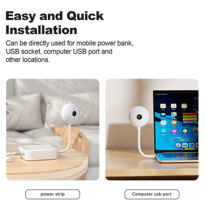 WESECUU Mini WiFi Camera Indoor 2K Security Camera for Baby Monitor Wireless USB Plug IP Surveillance AI Auto Tracking Babe Cam