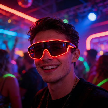 1PC Light Up LED Glasses Glow Sunglasses EL Wire Neon Glasses Glow in The Dark Party Supplies Neon Party Favors for Adults