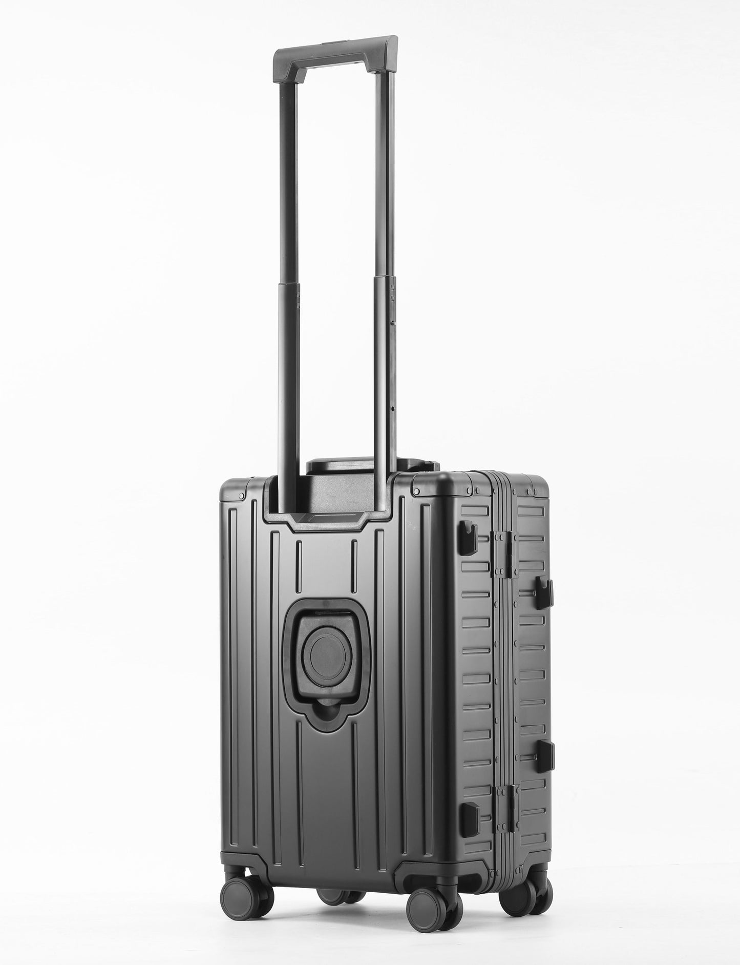 All Aluminum-magnesium Suitcase Front Opening Rolling Luggage with USB Charging Plug TSA Lock Trolley Case 20" Boarding Travel