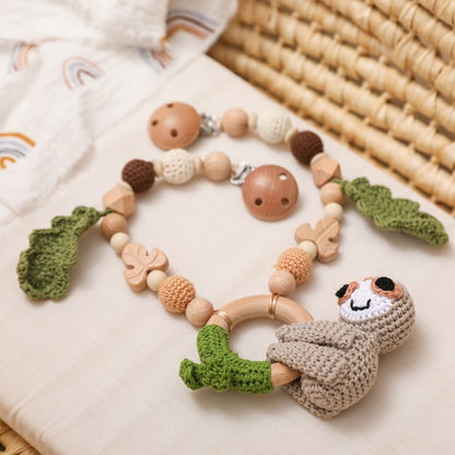 Baby Crochet Stroller Toys Wooden Hanging Ocean Stroller Teething Rattle Bell Animal Mobiles Gym Stroller Pendants Gifts Toys