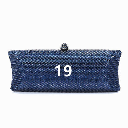 Women Brown/Black/Orange/Red/Purple Rhinestone Clutch Evening Bags Metal Minaudiere Handbag Bridal Purse Wedding Party Clutches