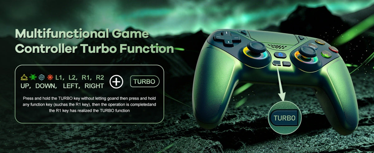 RGB Light Controller For PlayStation 5/PS5 Pro/Slim/PC Wireless Gamepad Marco/Turbo NO Drift Hall Effect Gaming Control Joystick