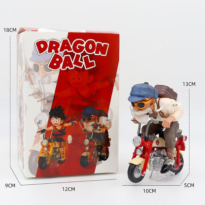 Anime Dragon Ball Z Anime Figura Son Goku Mestre Roshi Locomotivas PVC Ação Kame Sennin Motocicleta Brinquedos Modelo Colecionador Presentes