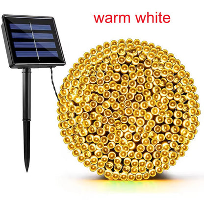 Large Solar Panel Fast Charge Lamp Outdoor Solar String Fairy Light Waterproof Garland String Lights For Christmas Party Garden