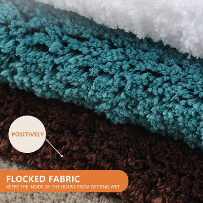 Bathroom Rug Super Absorbent Soft Microfiber Shaggy Bath Mat Non-Slip Machine Washable Bath Rug