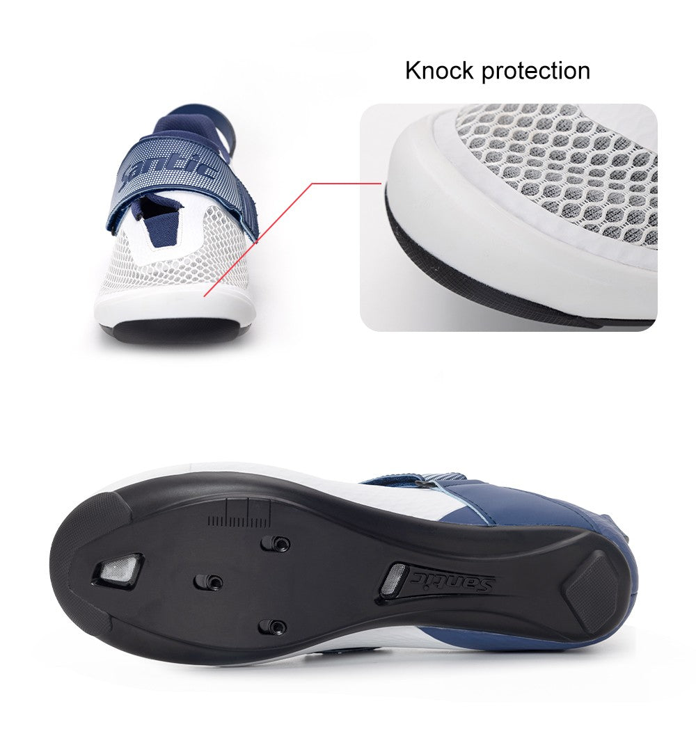 Santic Pro Triathlon Cycling Shoes Mens Road Riding Biking Sneakers Upgraded Glassfiber Outsole Breathable Bicycle Lock Shoes