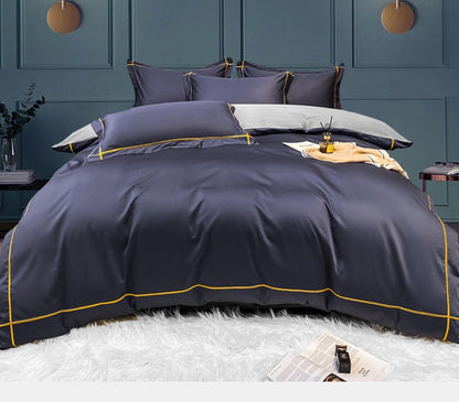Lençol de Cima Bordado 100% Algodão Egípcio Sedoso Conjunto de Cama Lençol de Cima Queen King Size