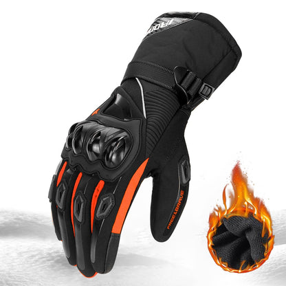 Luvas de Motocicleta Impermeáveis Masculinas de Inverno Luvas Protetoras de Motocicleta Quentes à Prova de Vento para Motocross com Tela Sensível ao Toque