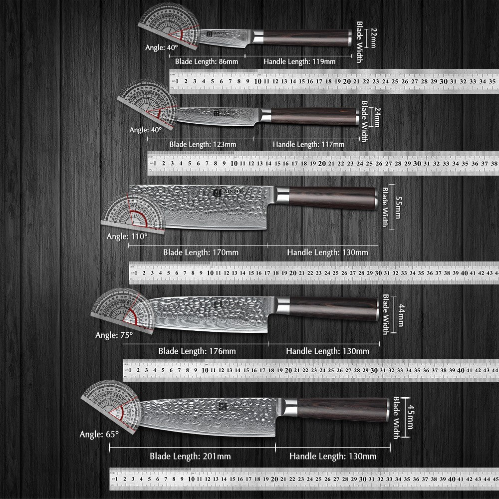 XINZUO 1-5 PCS Kitchen Knives Set VG10 Damascus Stainless Steel Sharp Chef Santoku Nakiri Slicing Paring Knife Pakkawood Handle
