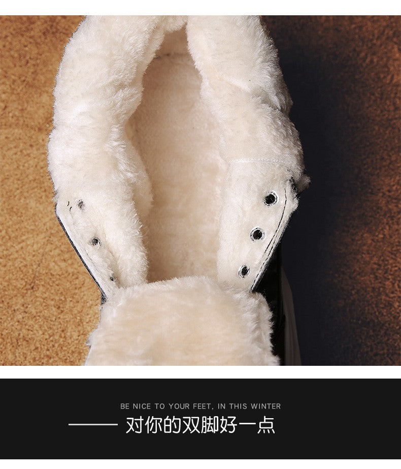 Trendy Silver Winter Boots Man High top Sneakers Outdoor Warm Plush Men's Snow Boots Platform Furry Ankle Boots Men Casual Boot