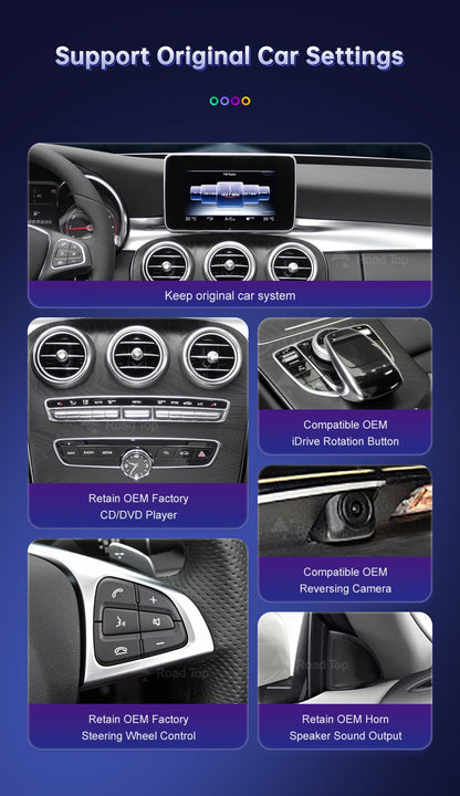 Wireless Carplay Linux Screen for Mercedes Benz W205 GLC A C V Class W447 CLA GLA 2015-2019 GPS With Android Auto Car Multimedia