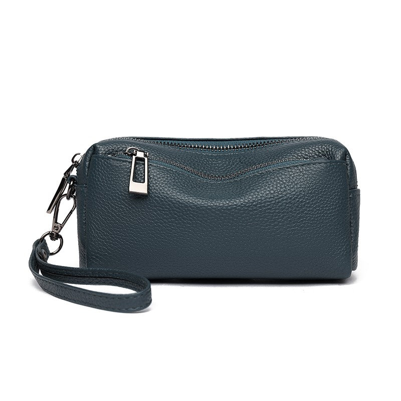 100% Genuine Cow Leather Wallet Purse Luxury Handbags Women Bags Designer Ladies Clutches Bags for Women Top Quality Phone Sac