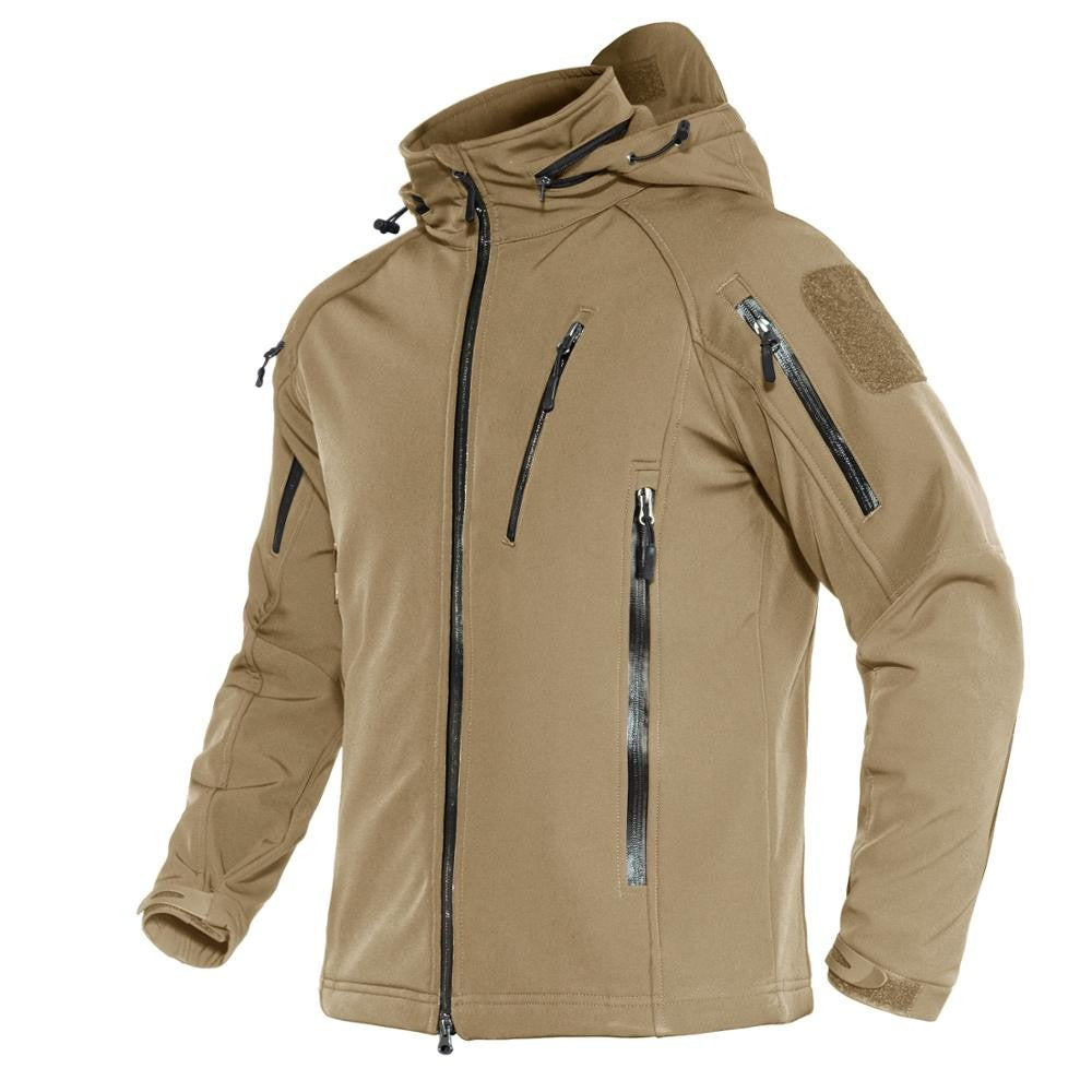 TACVASEN Fleece Lined Waterproof Jackets Mens Jacket Coats Outdoor Safari Windbreaker Winter Warm Work Jacket Outwear Windproof