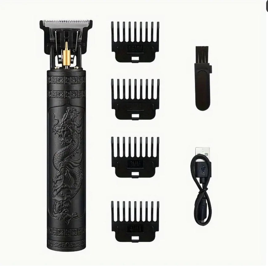 Professional Men's Electric Hair Clipper, USB Rechargeable Trimmer for Beard & Haircut, Cordless Grooming Kit, Father's Day Gift
