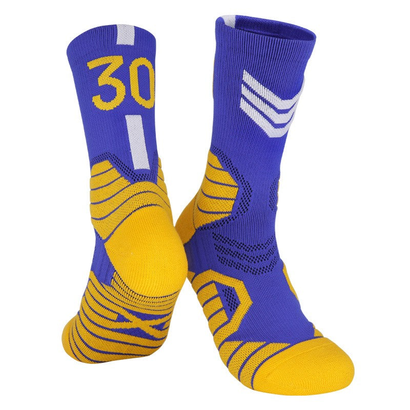 Meias Esportivas Masculinas de Basquete, Meias Esportivas com Numeração, Fundo de Toalha Engrossado, Ciclismo Outdoor, Corrida, Basquete, Feminino Adulto, Meias.