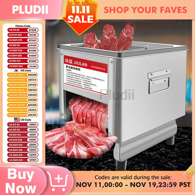 Máquina de Cortar Carne Elétrica Acessório Moedor de Carne Doméstico Cortador de Legumes Peixe Filé Fatiador Triturador Acessório