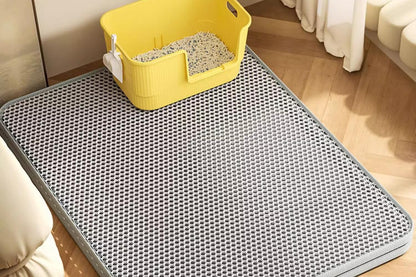 Tapete Higiênico Extra Grande para Gatos, Impermeável, Dupla Camada, Antiderrapante, Lavável, Protetor de Chão, Retentor de Areia para Caixa de Areia