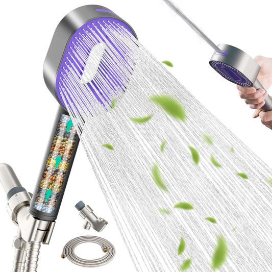 Shower Heads with Handheld 3 Spray Combo, High Pressure Shower Head, Detachable Filtered Shower Head for Hard Water