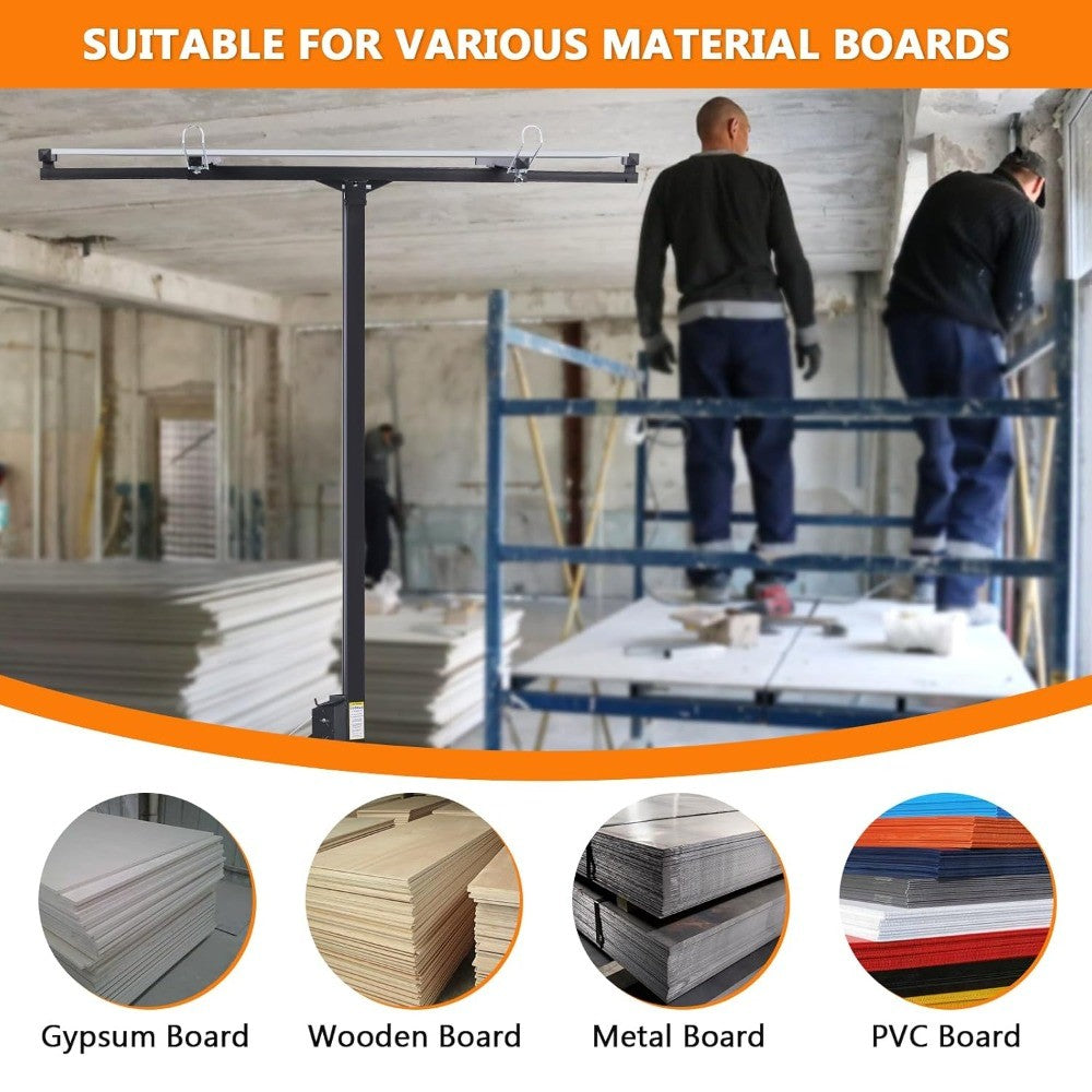 Drywall Lift 11 FT, Sheetrock Lift Drywall Lift for Ceiling, Drywall Panel Hoist 360° Adjustable Foldable, 150 lbs Heavy Duty