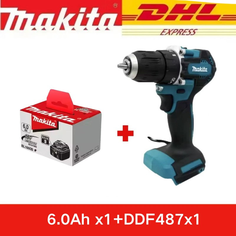 ?Makita DDF487 Parafusadeira 18V Furadeira de Impacto Sem Fio Elétrica Velocidade Variável Motor Brushless Ferramentas Elétricas Furadeira de Impacto