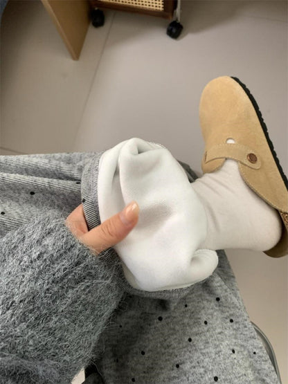 Grey Polka Dot Wide Leg Casual Pants Women's 2025 Autumn Winter New Loose High Waist Slimming Long Straight Leg Trousers Soft