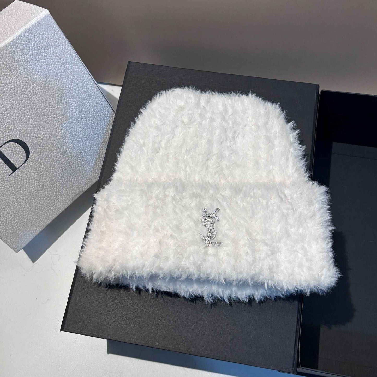 Soft Warm Slouchy Beanie for Women Outdoor Winter Hat with Ear Flaps Fashion Stretchable Skull Cap Face Slimming