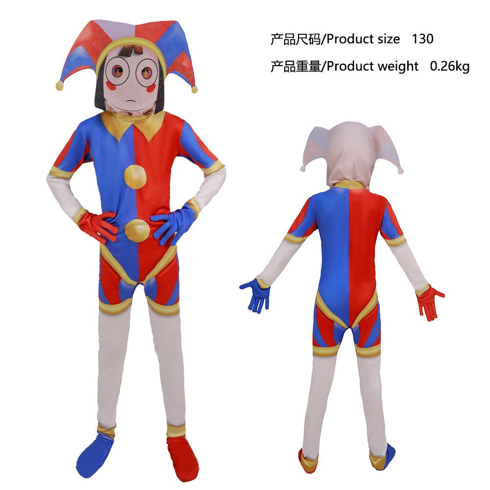 The Amazing Digital Freak Circus Pomni Cosplay Costume Kids Adults Caine Kinger Jumpsuit Tight Fitting Outfit Halloween Costumes