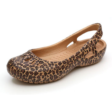 Ladies Leopard Platinar Sandals Beach Shoes EVA Soft Bottom Garden Shoes